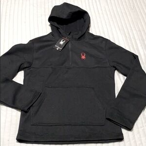 SPYDER black quarter zip hoodie size small
